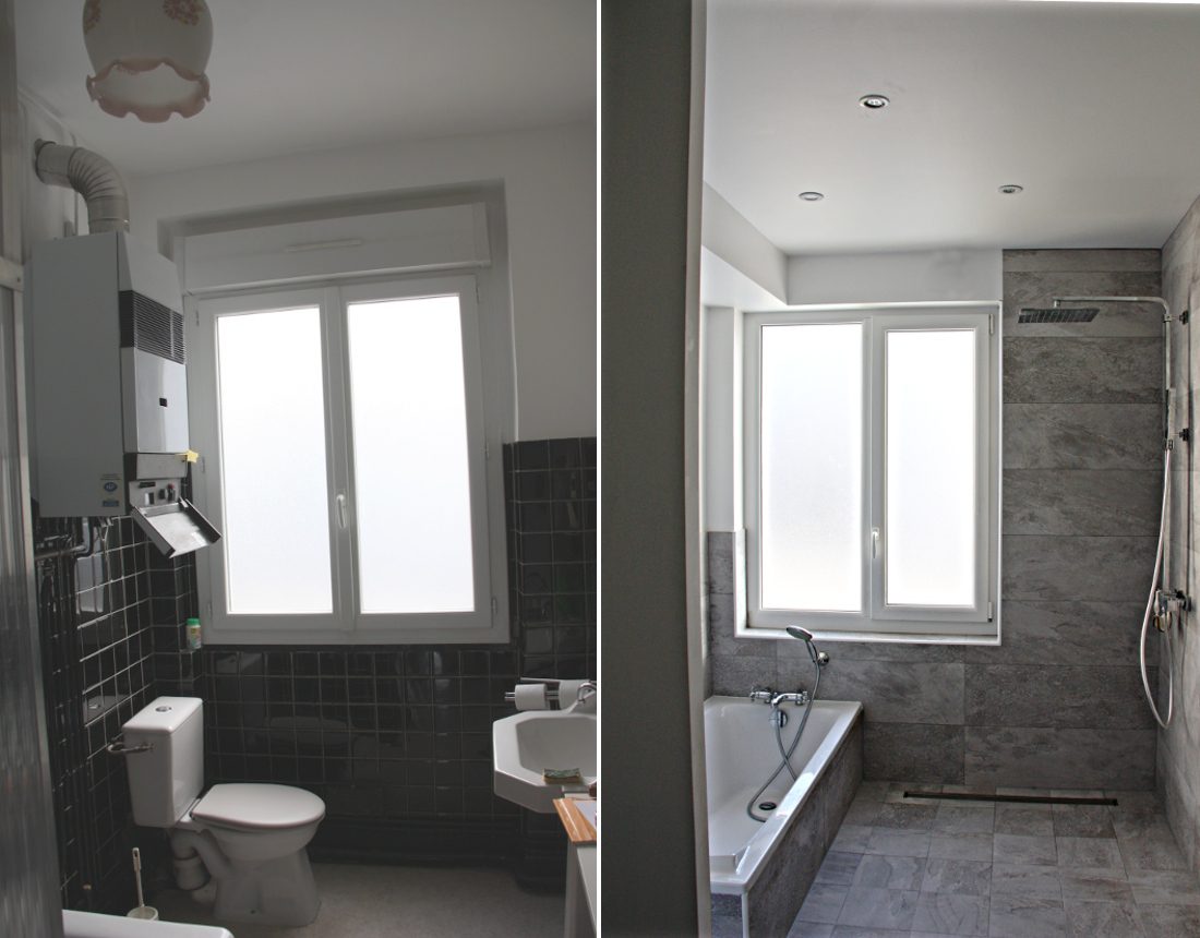 Transformation d'une salle de bain vieillissante en espace douche à l'italienne